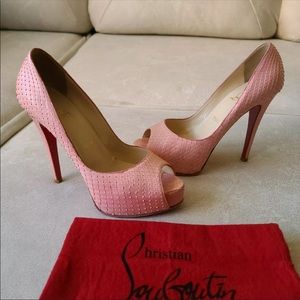 Christian Louboutin 120 Pink SnakeskinBianca Lady